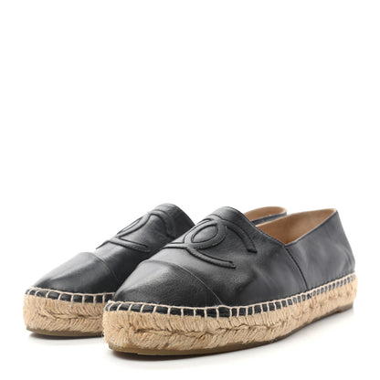 Chanel Lambskin CC Espadrilles 37 Black 3 of 14
