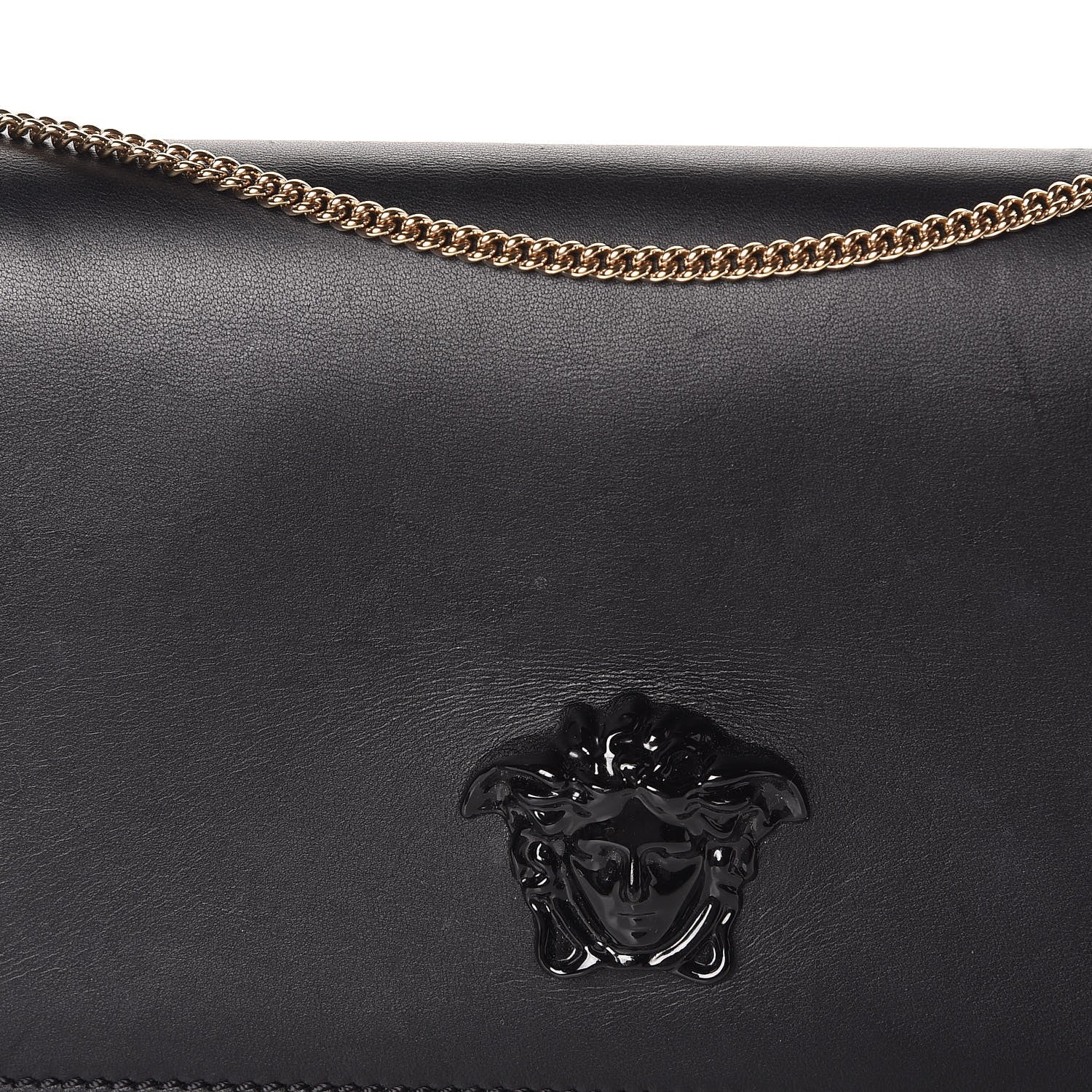Versace Calfskin Palazzo Chain Evening Bag Black 14 of 15