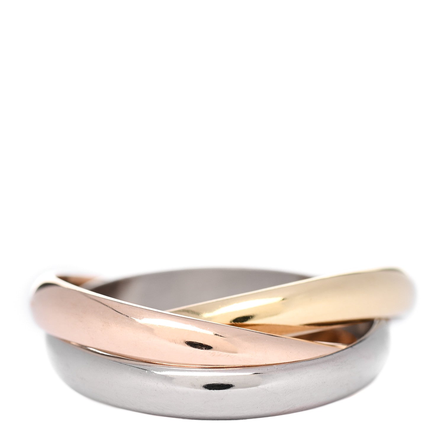 Cartier 18K Pink Yellow White Gold Classic Trinity Ring 57 8 3 of 4