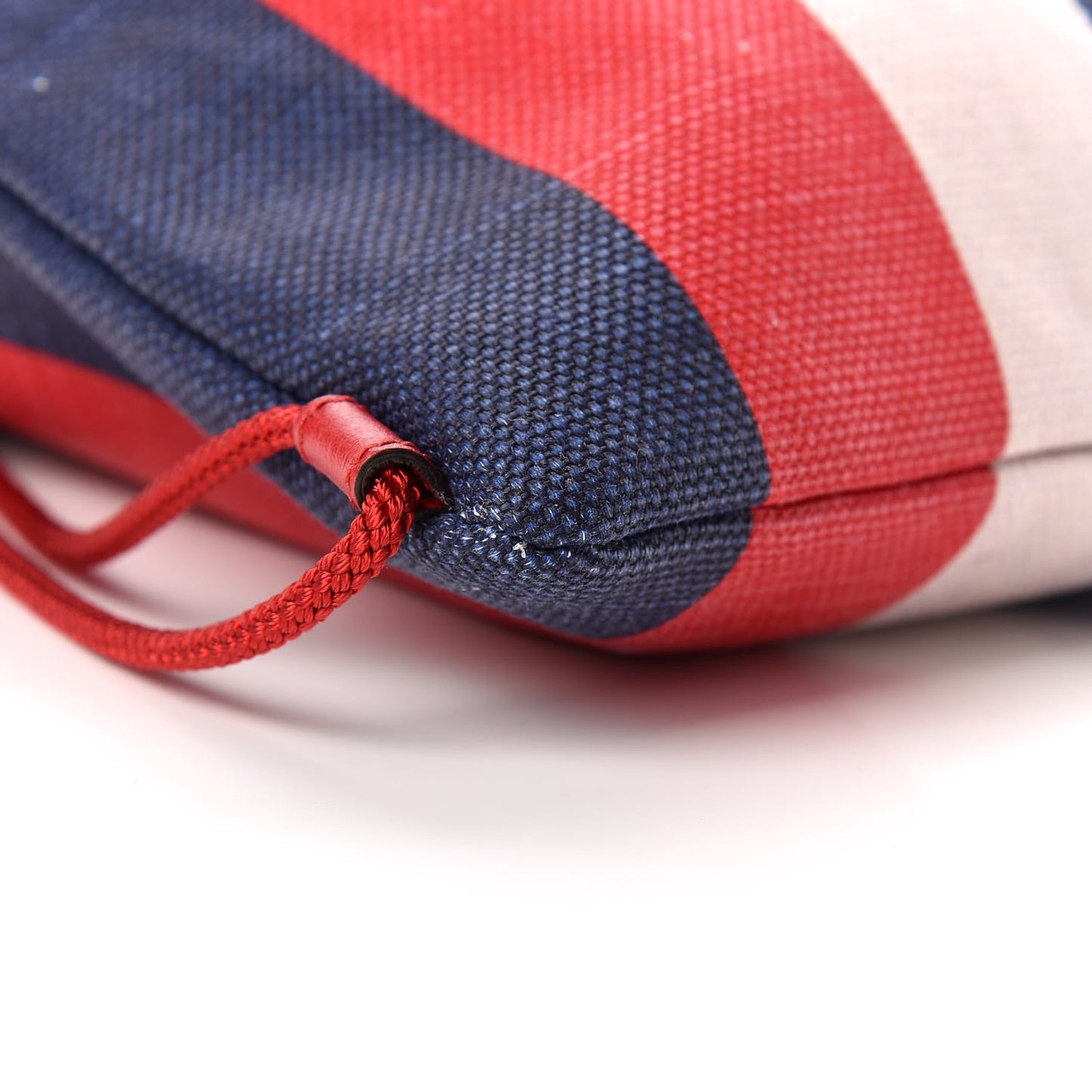 Canvas Logo Sylvie Stripe Drawstring Backpack Red