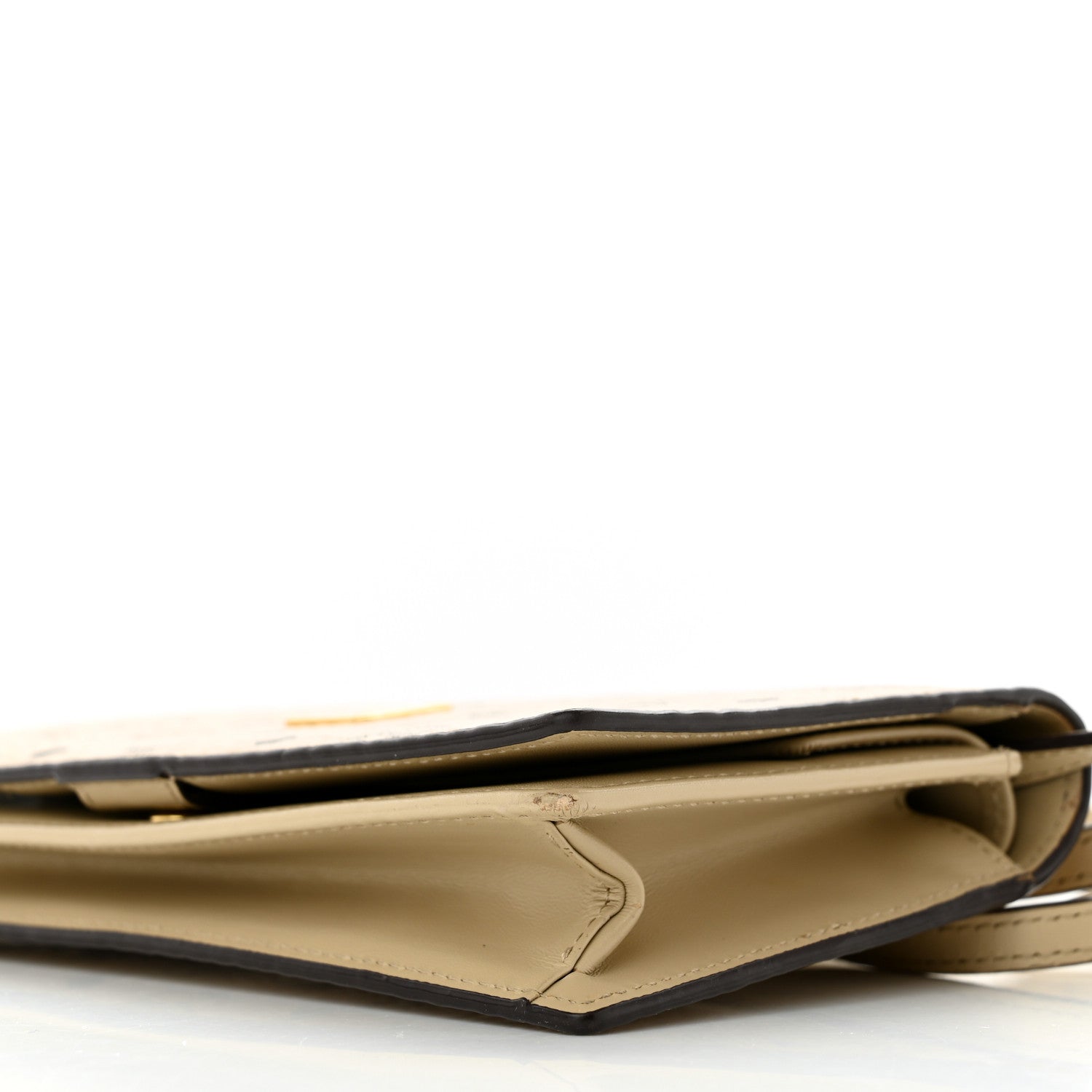 MCM Visetos Chain Wallet Crossbody Beige 10 of 12