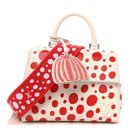 Louis Vuitton LV X YK Monogram Kusama Epi Cluny Mini White Red 1 of 9