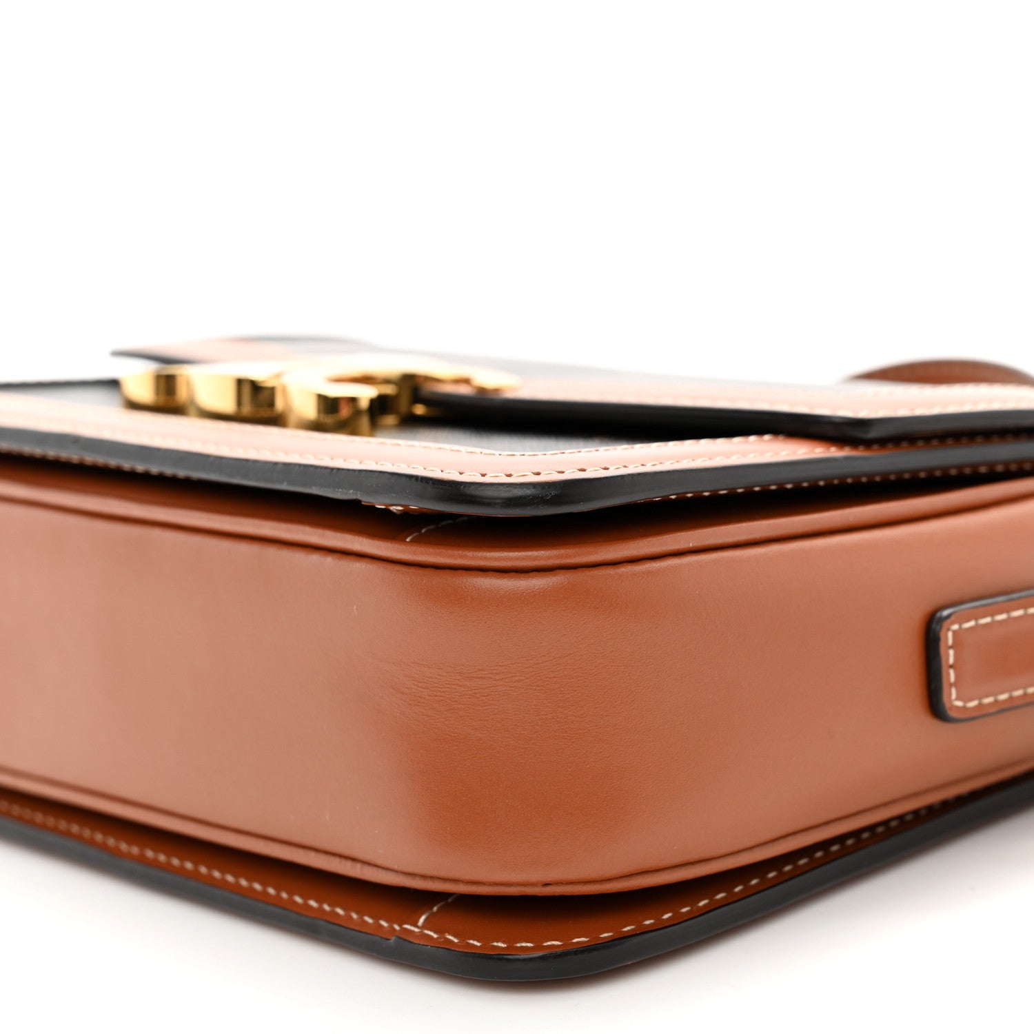 Celine Calfskin Triomphe Canvas Teen Triomphe Bag Tan 10 of 11