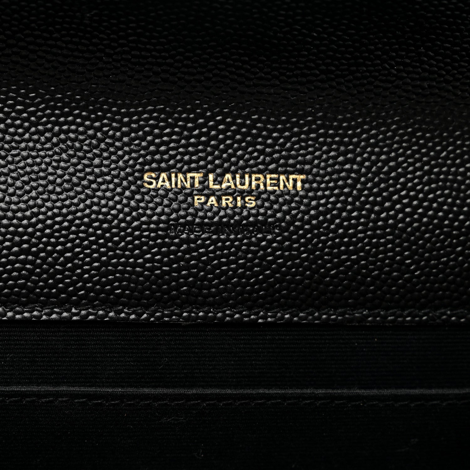 Saint Laurent Grain De Poudre Matelasse Chevron Monogram Envelope Clutch Black 6 of 8