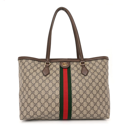 Gucci GG Supreme Monogram Medium Ophidia Shopping Tote Brown 1 of 10