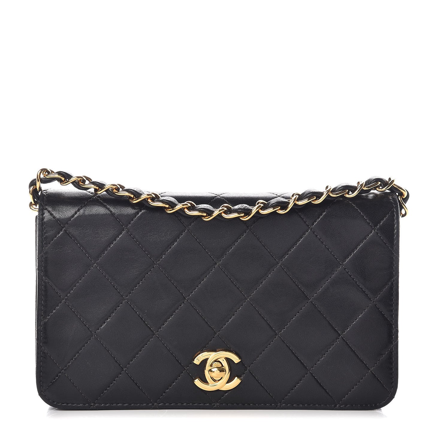 Lambskin Quilted Mini Flap Black