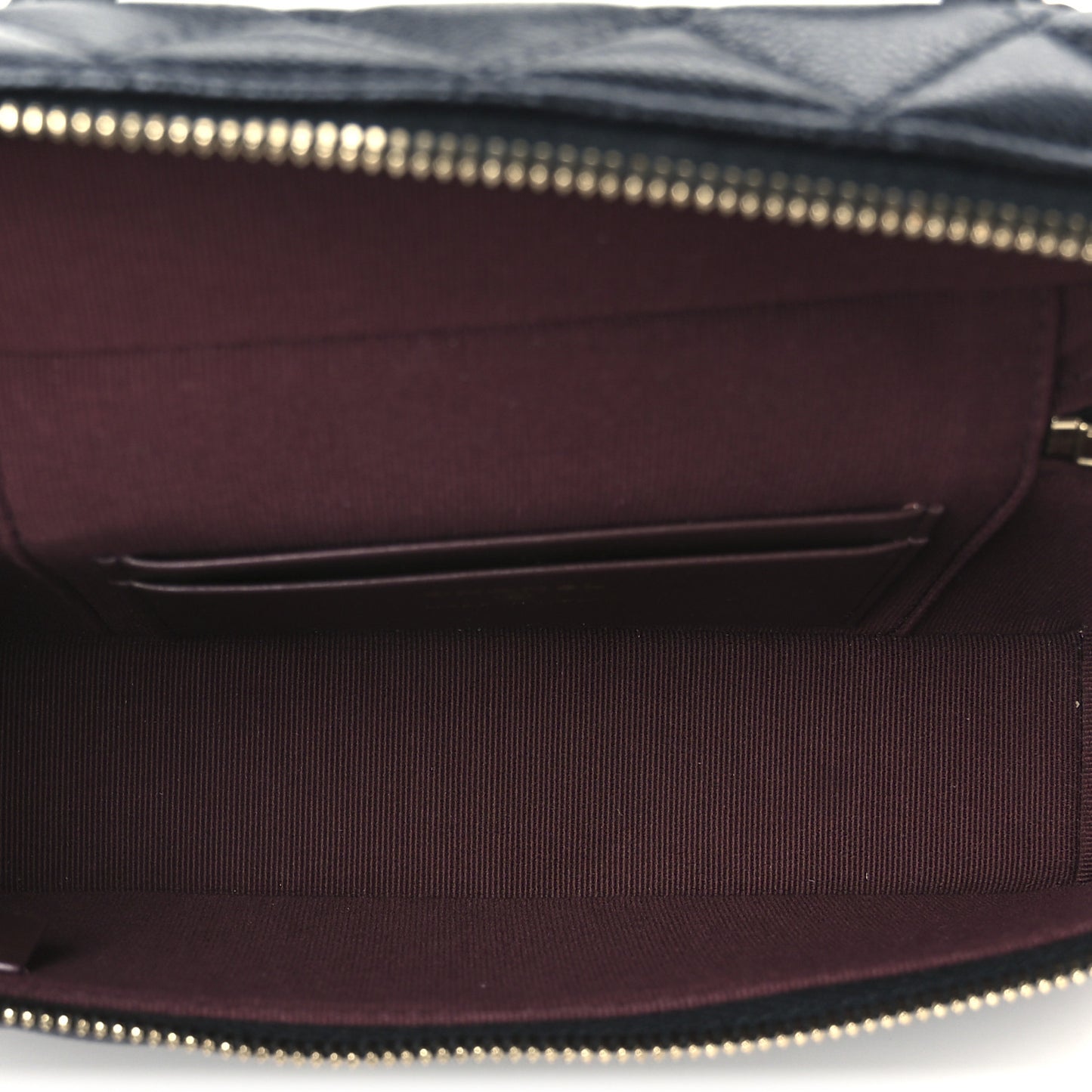 Caviar Quilted Top Handle Slim Vanity With Chain Black