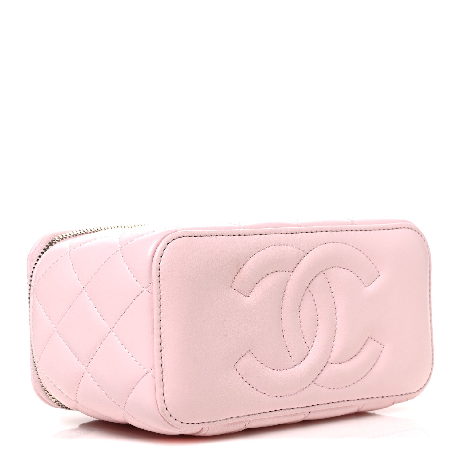 Chanel Lambskin Quilted Small Pearl Crush Vanity Case With Chain Light Pink 4 of 11