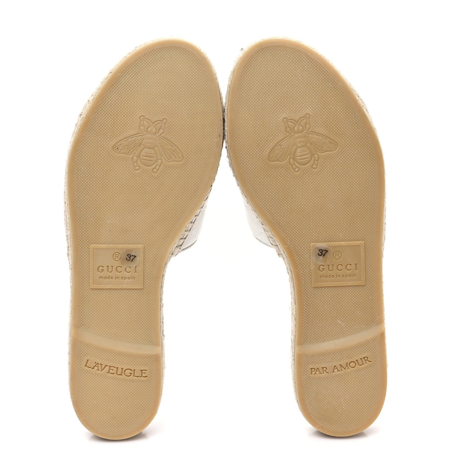 Gucci Nappa Matelasse GG Marmont Espadrille Slide Sandals 37 Great White 5 of 10