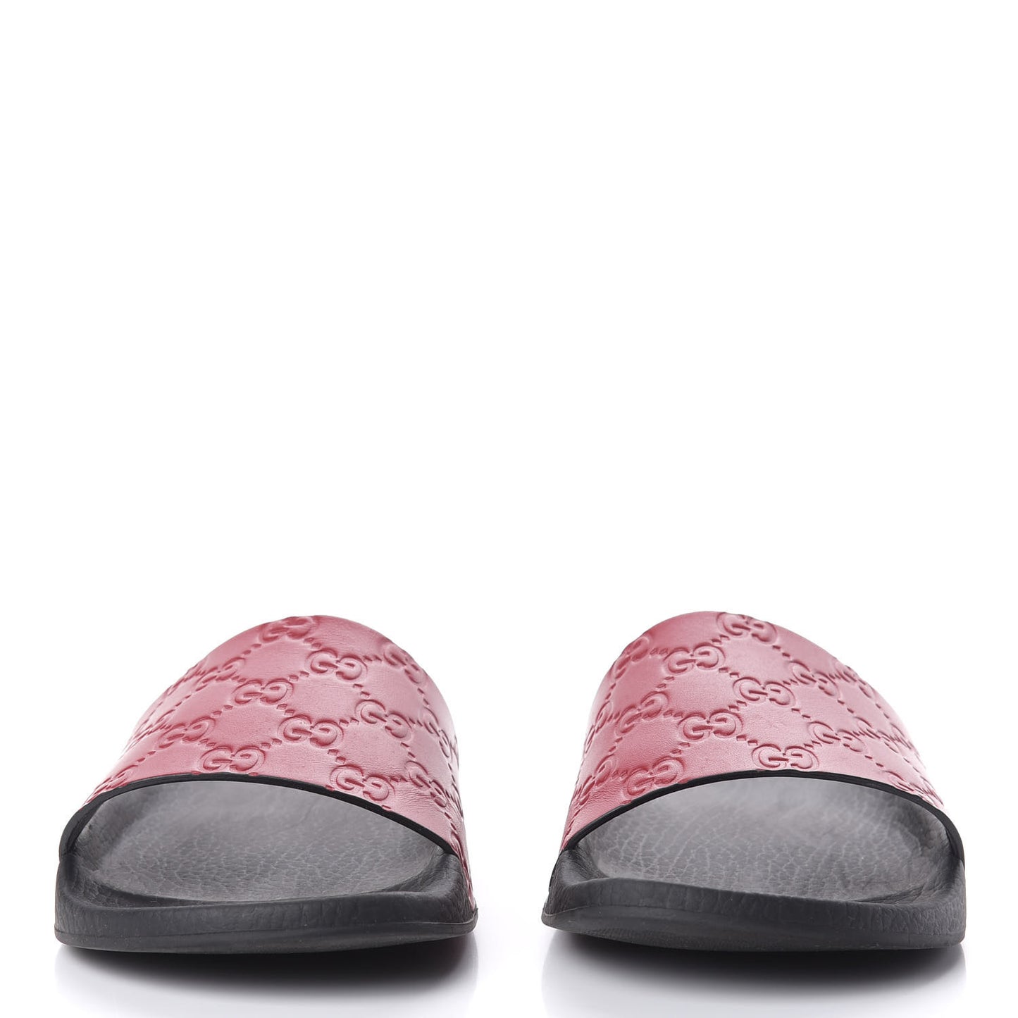 Guccissima Signature Womens Slide Sandals 39 Hibiscus Red