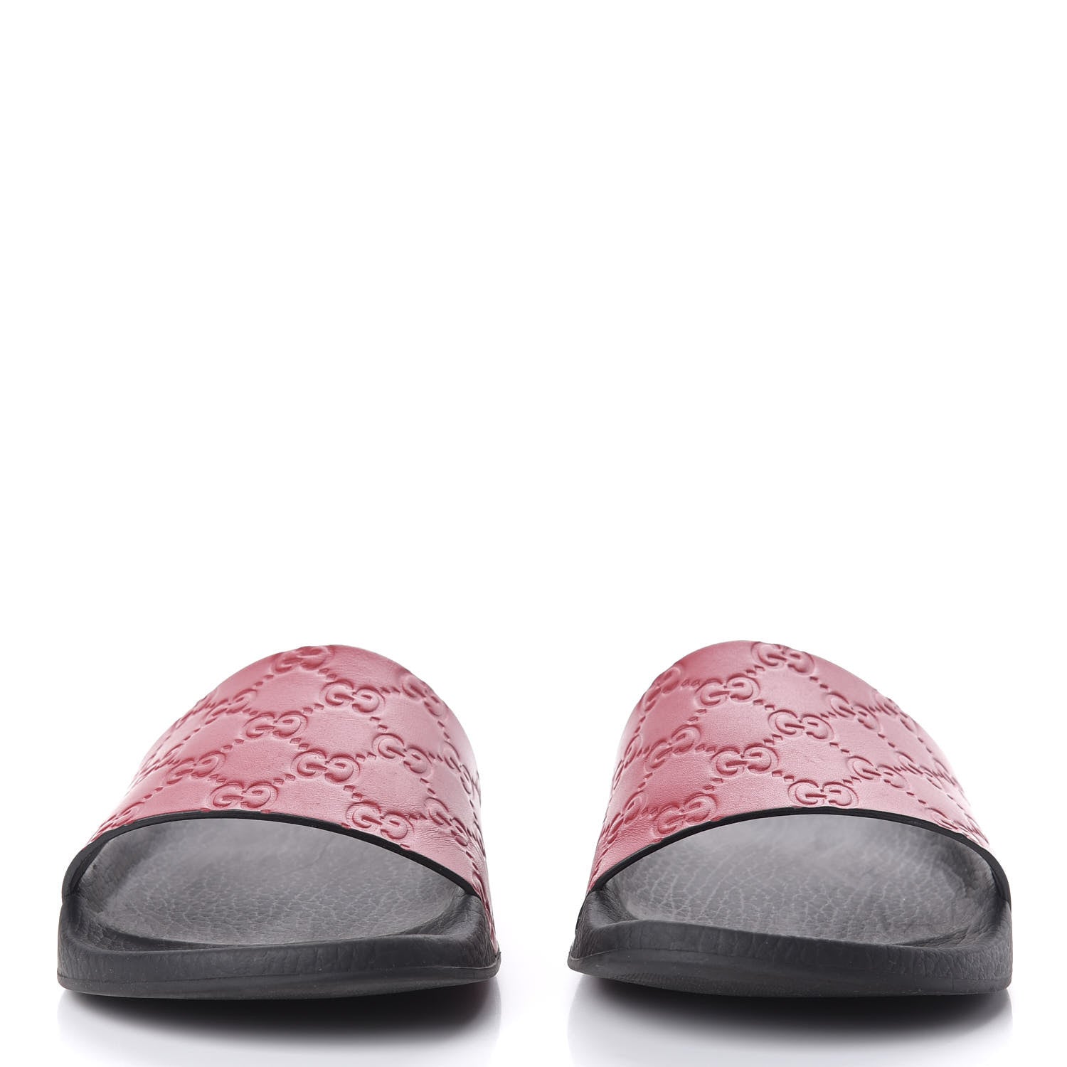 Gucci Guccissima Signature Womens Slide Sandals 39 Hibiscus Red 2 of 9