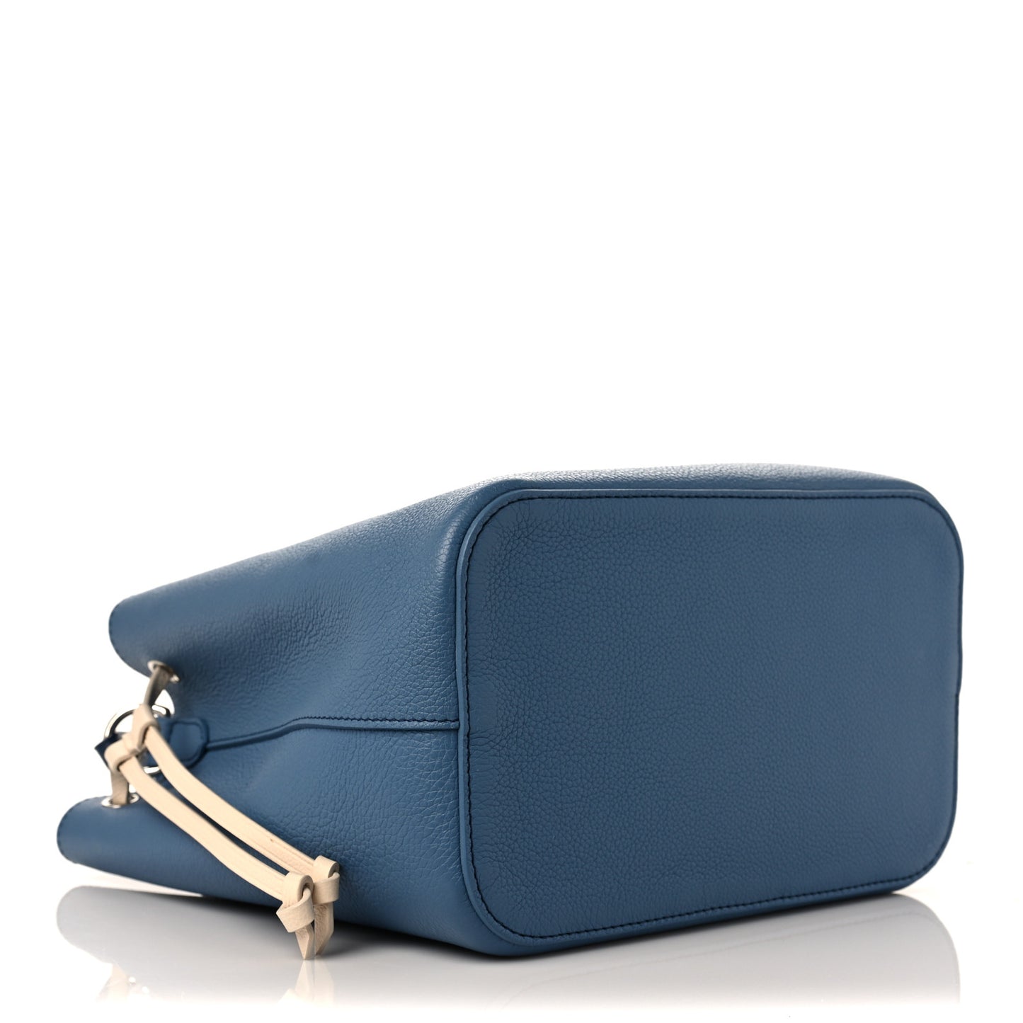 Calfskin Lockme Bucket Blue Jean