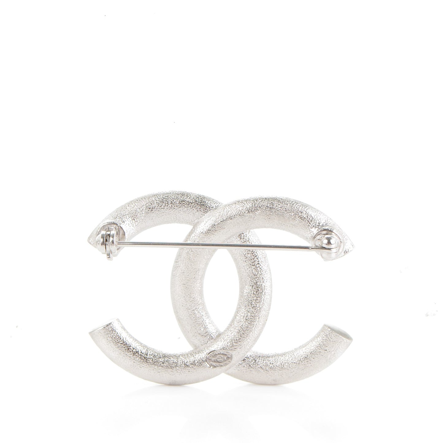 Baguette Crystal CC Brooch Silver