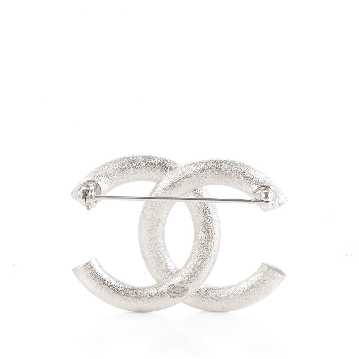 Chanel Baguette Crystal CC Brooch Silver 3 of 4