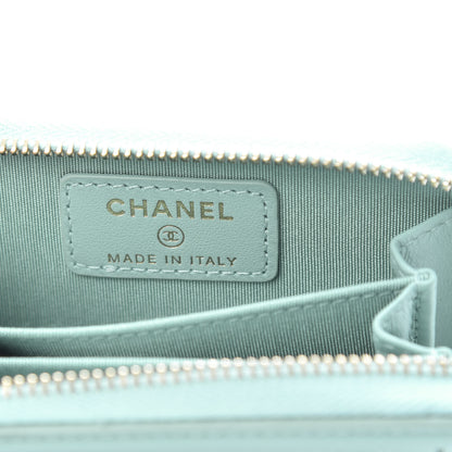 Chanel Caviar Quilted Filigree Coin Purse Blue 6 of 8