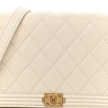 Chanel Caviar Quilted Boy Wallet On Chain WOC White 9 of 11