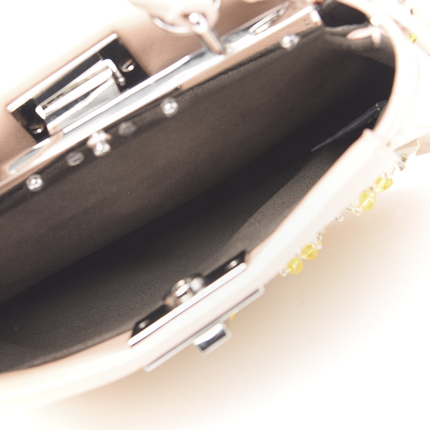 Goatskin Embellished Micro Peekaboo Iconic Satchel Light Pink