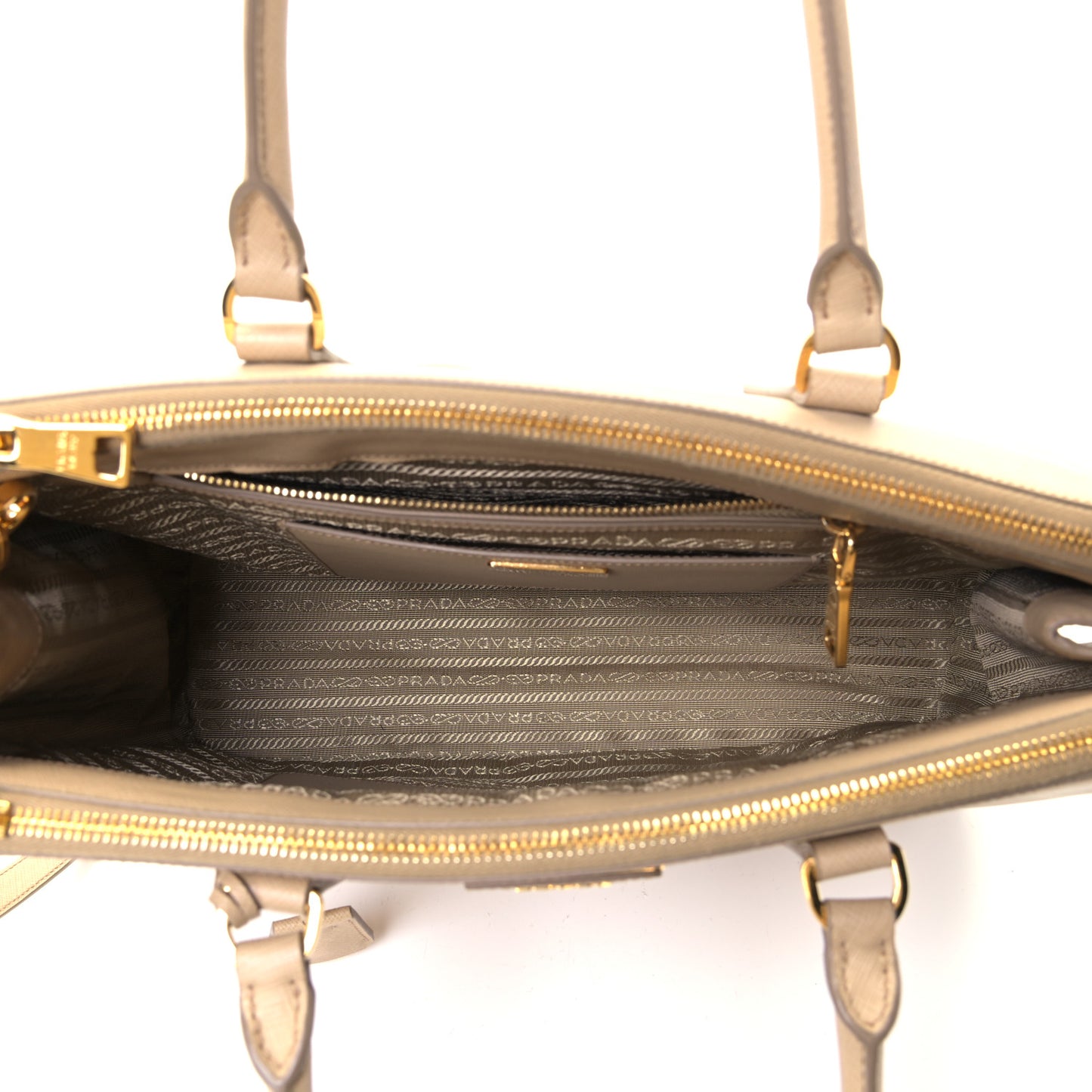 Saffiano Medium Galleria Double Zip Tote Sabbia