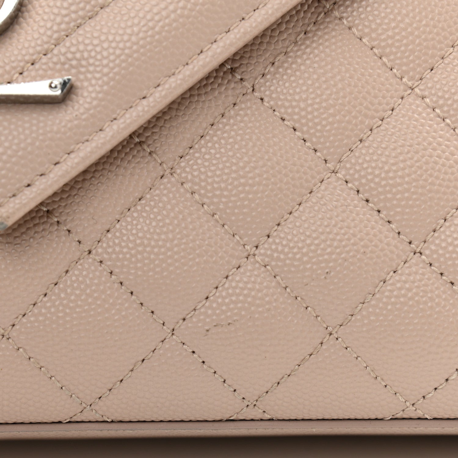 Saint Laurent Grain De Poudre Textured Mixed Matelasse Medium Triquilt Monogram Satchel Marble Pink 12 of 15