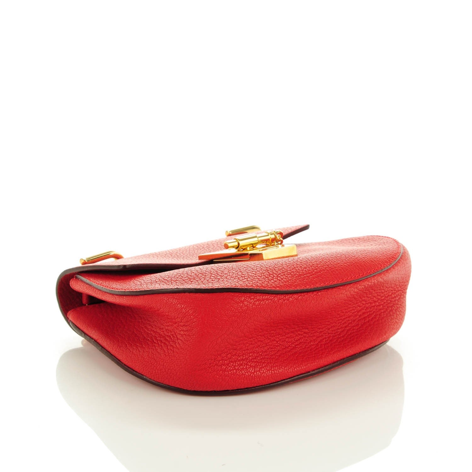 Chloe Grained Lambskin Mini Drew Shoulder Bag Plaid Red 4 of 8