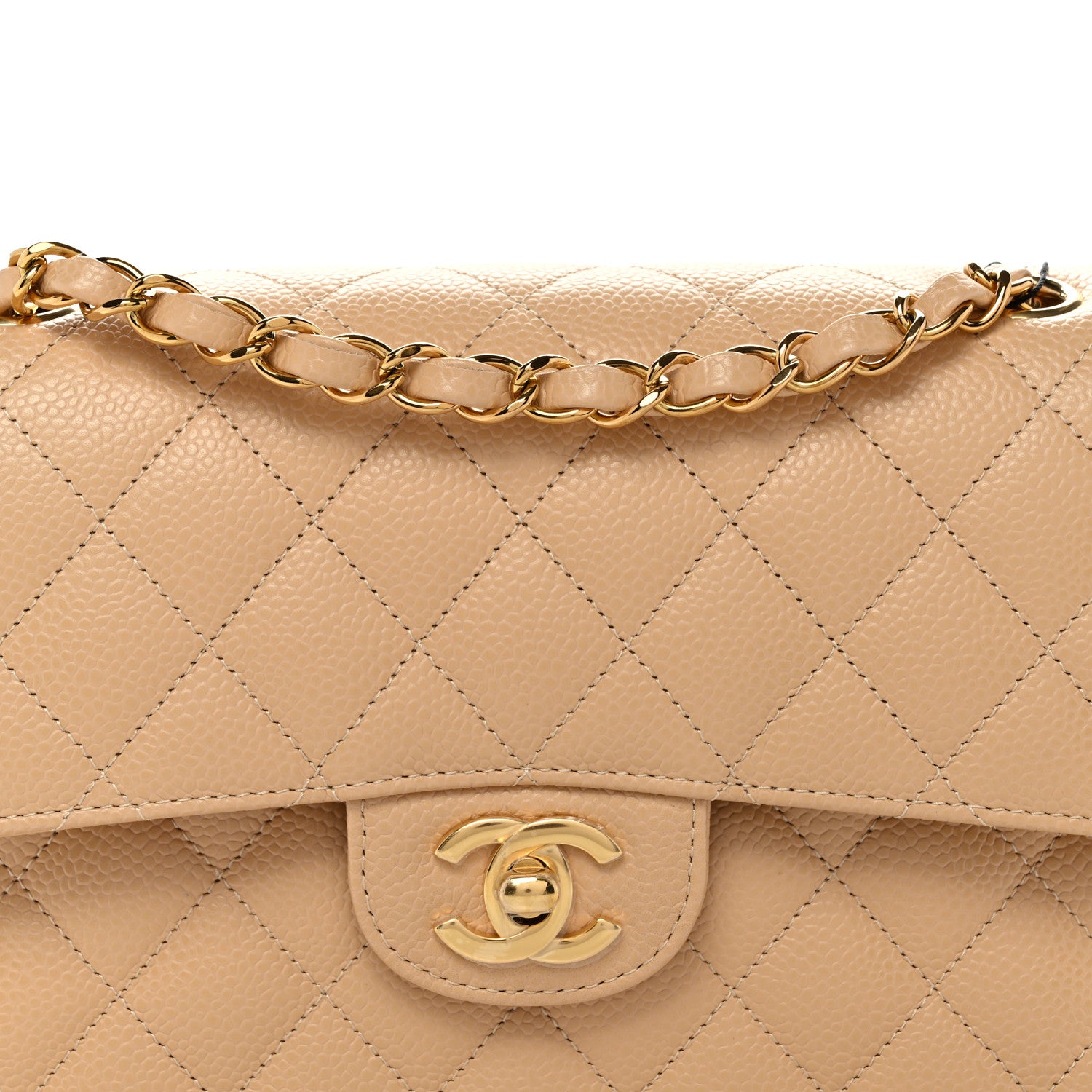 Chanel Caviar Quilted Small Double Flap Beige 8 of 11