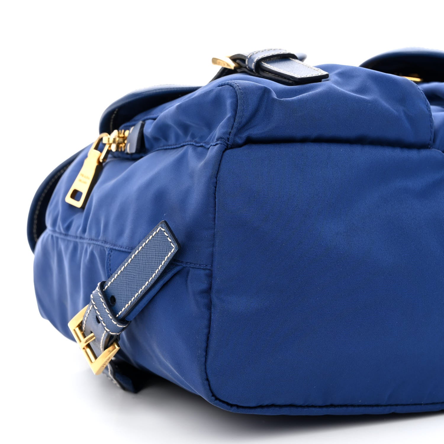 Prada Tessuto Nylon Saffiano Vela Backpack Bleuette 8 of 9