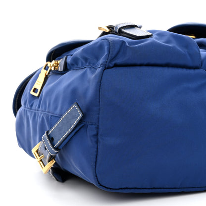 Prada Tessuto Nylon Saffiano Vela Backpack Bleuette 8 of 9