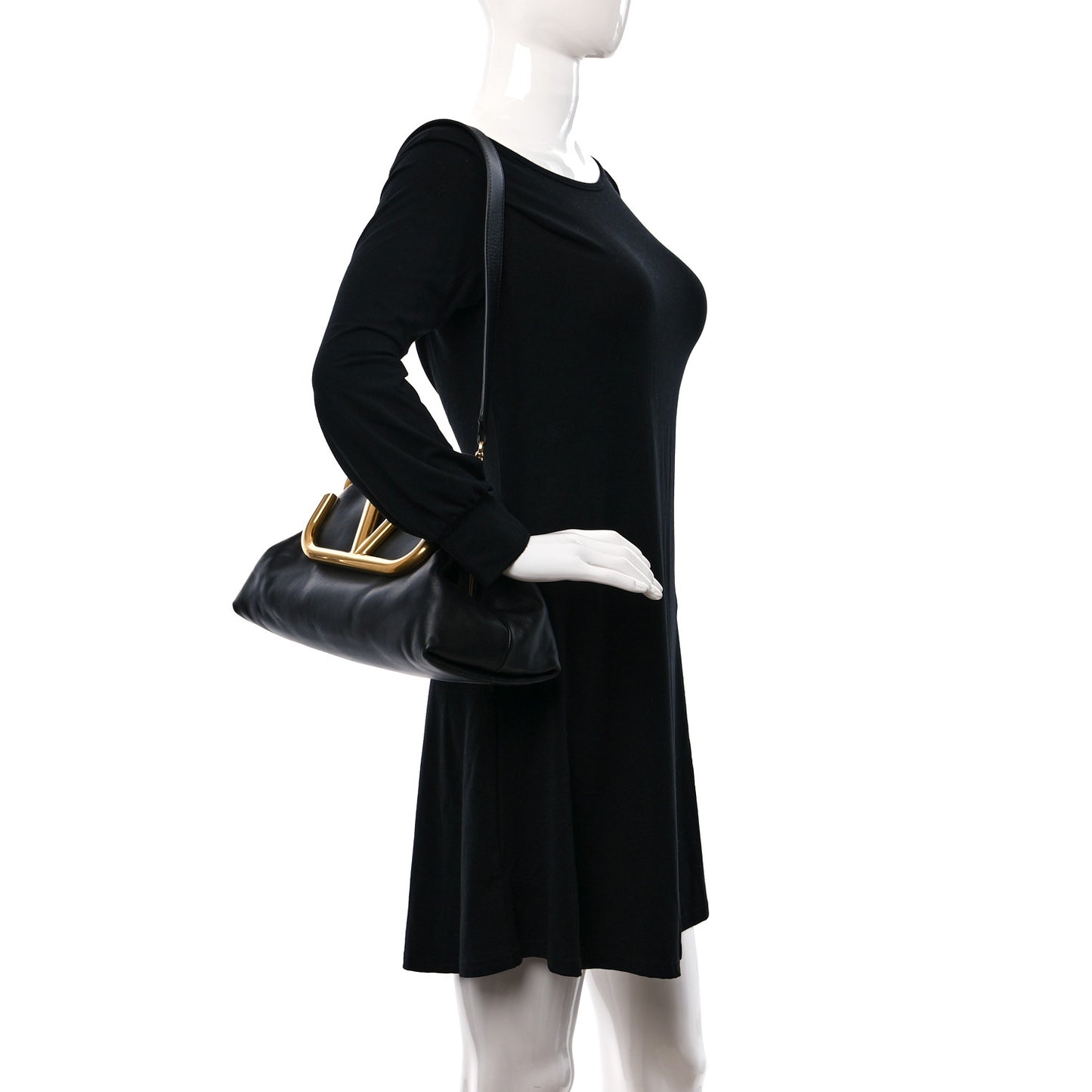 Calfskin Supervee Clutch Black