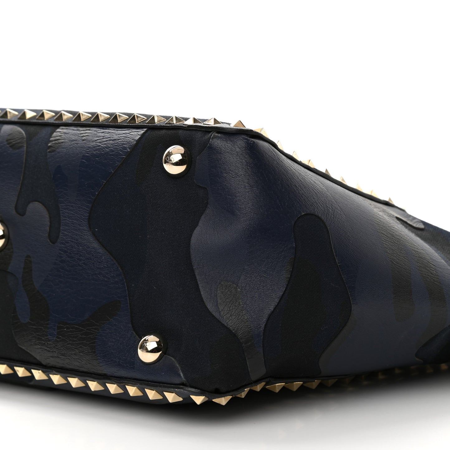 Nappa Canvas Camouflage Medium Rockstud Tote Marine