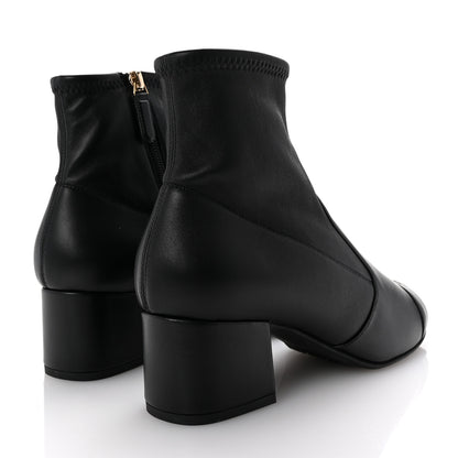 Chanel Stretch Lambskin Cap Toe CC Short Boots 37.5 Black 5 of 9