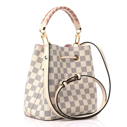 Louis Vuitton Damier Azur Braided Neonoe BB Pink 3 of 9