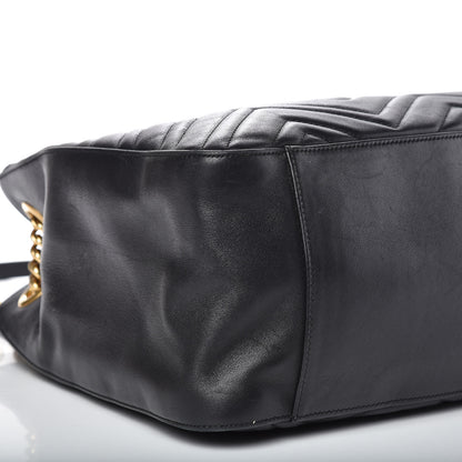 Gucci Calfskin Matelasse Medium GG Marmont Shoulder Tote Bag Black 5 of 14