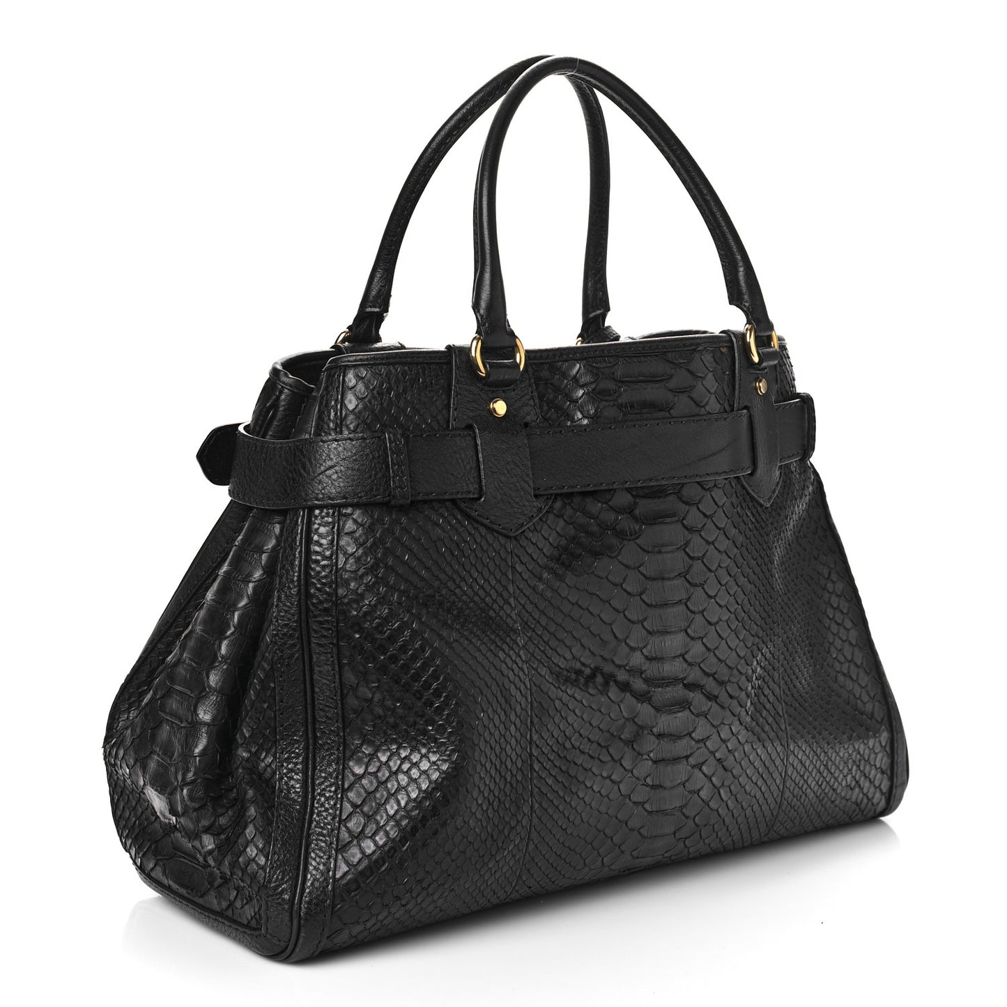 Snakeskin Large GG Running Tote Black