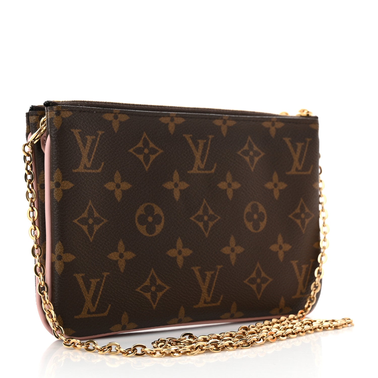 Louis Vuitton Monogram 2020 Christmas Animation Big Wheel Double Zip Pochette Rose Ballerine 2 of 11