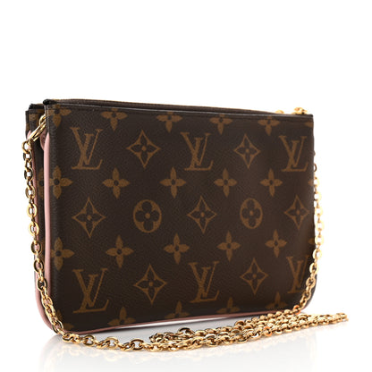 Louis Vuitton Monogram 2020 Christmas Animation Big Wheel Double Zip Pochette Rose Ballerine 2 of 11