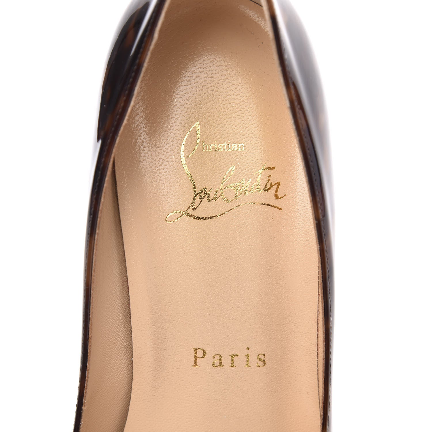 Christian Louboutin Patent Tartaruga Decollete 554 70 Pumps 35 Testa Di Moro 8 of 9