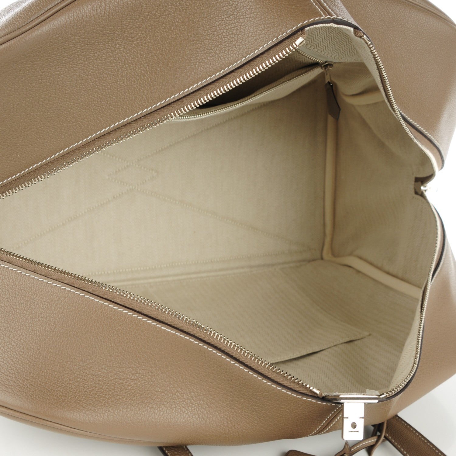 Hermes Taurillon Clemence Victoria II Travel 43 Etoupe 10 of 11