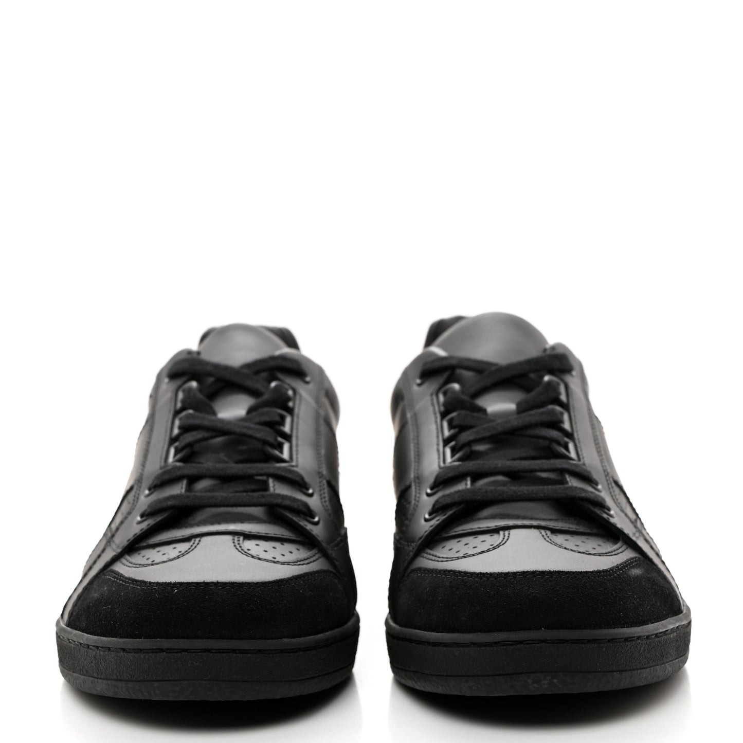 Calfskin Suede Logo Sneakers 39 Black