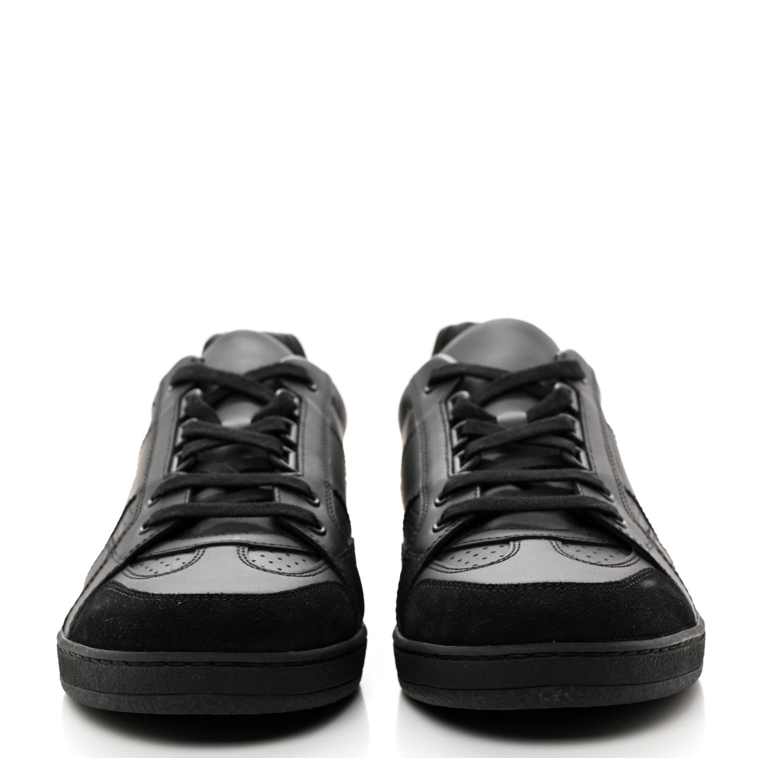 Christian Dior Calfskin Suede Logo Sneakers 39 Black 2 of 8