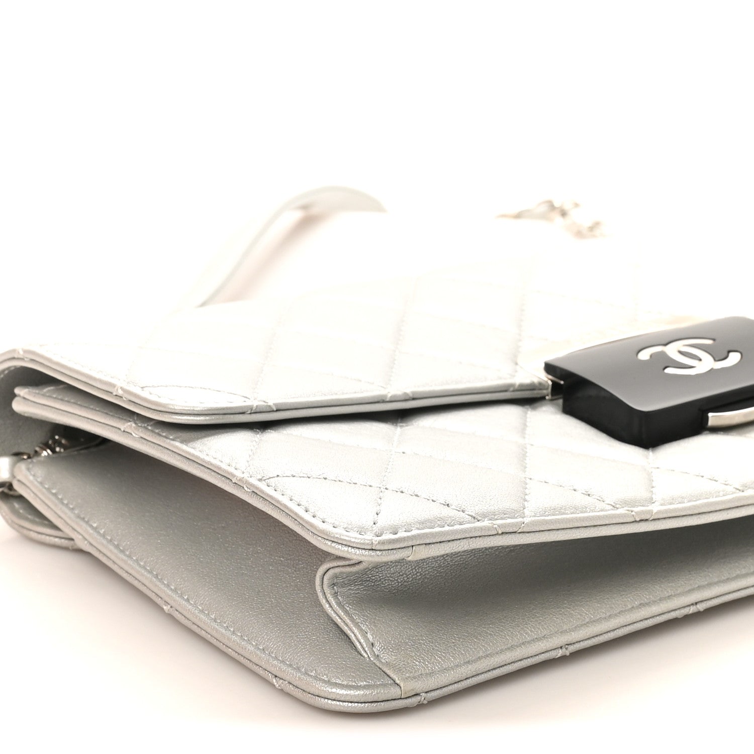 Chanel Metallic Sheepskin Quilted Small Beauty Lock Flap Silver 9 of 11