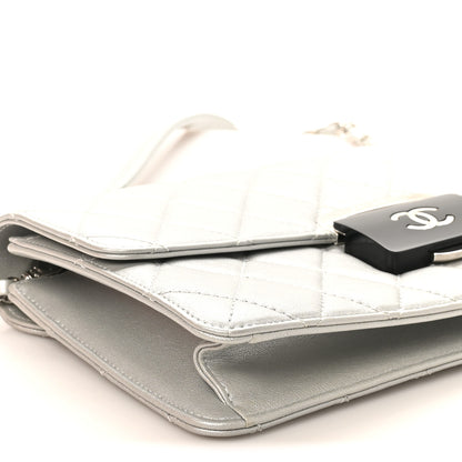 Chanel Metallic Sheepskin Quilted Small Beauty Lock Flap Silver 9 of 11
