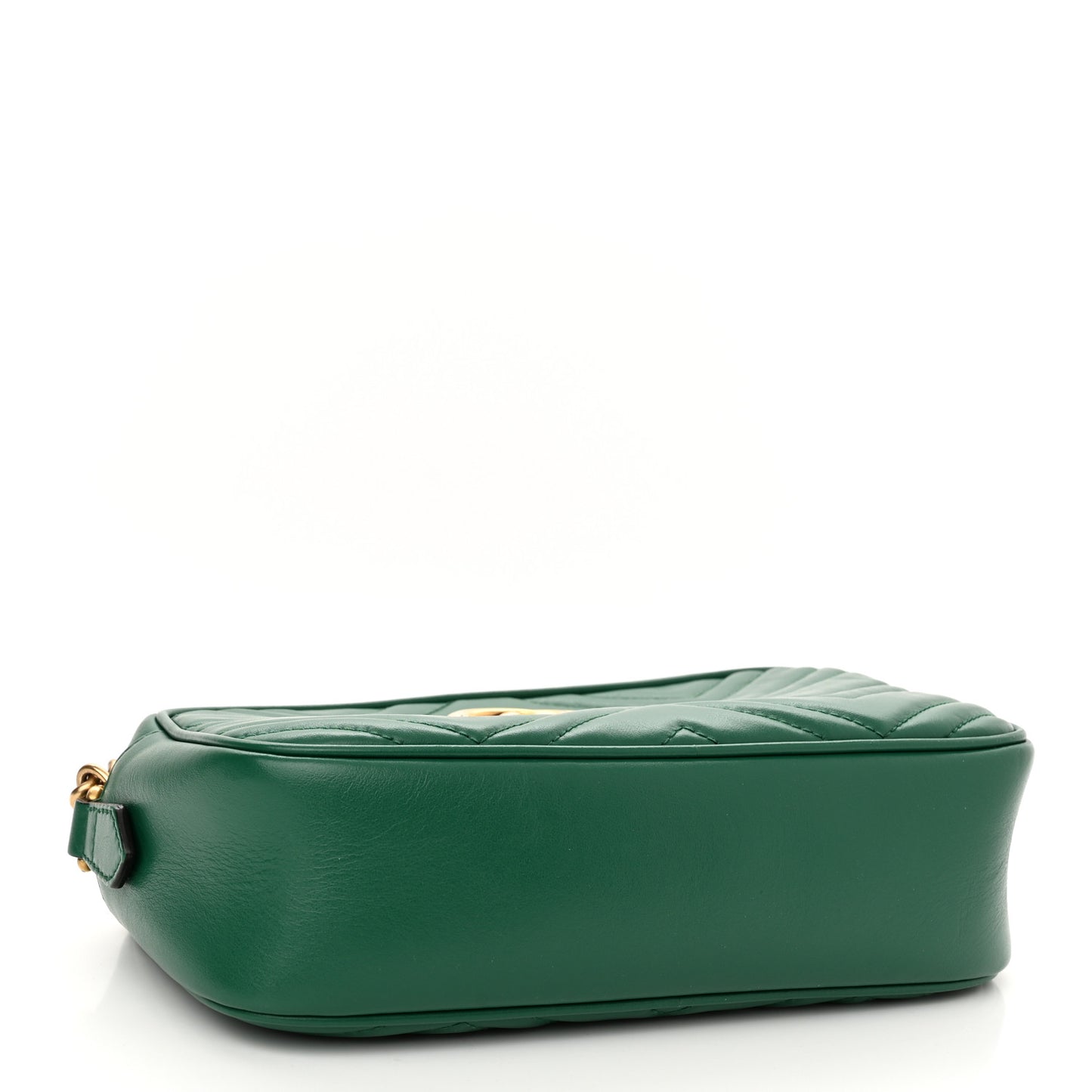 Calfskin Matelasse Small GG Marmont Chain Shoulder Bag Emerald Green