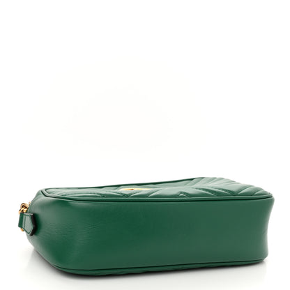 Gucci Calfskin Matelasse Small GG Marmont Chain Shoulder Bag Emerald Green 4 of 11