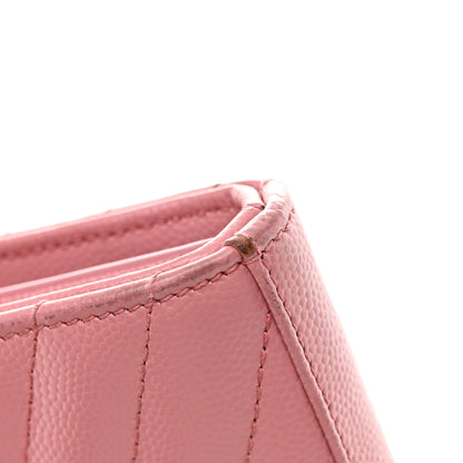 Saint Laurent Grain De Poudre Matelasse Chevron Monogram Chain Wallet Tender Pink 33 of 33