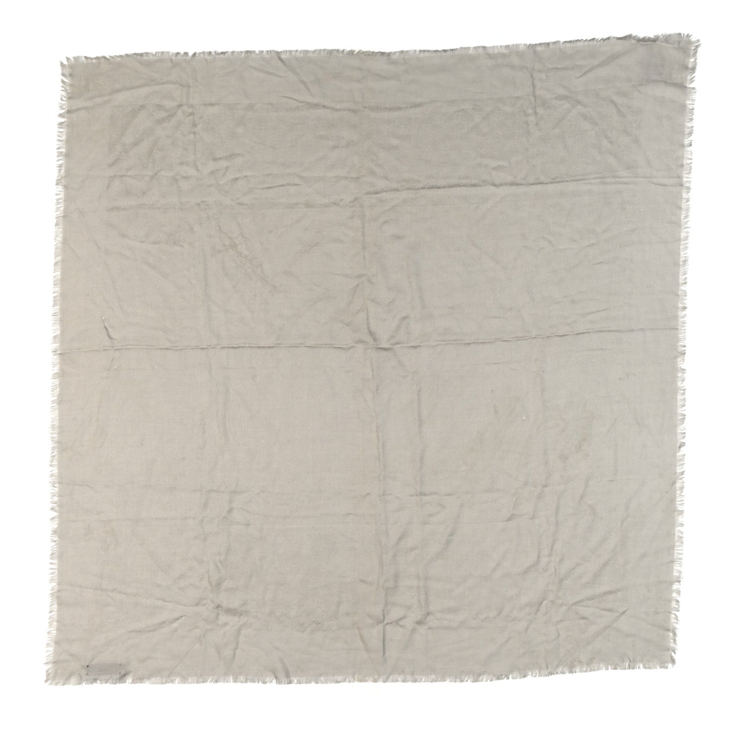 Gucci Wool Silk Jacquard GG Monogram Square Shawl Grey 1 of 6