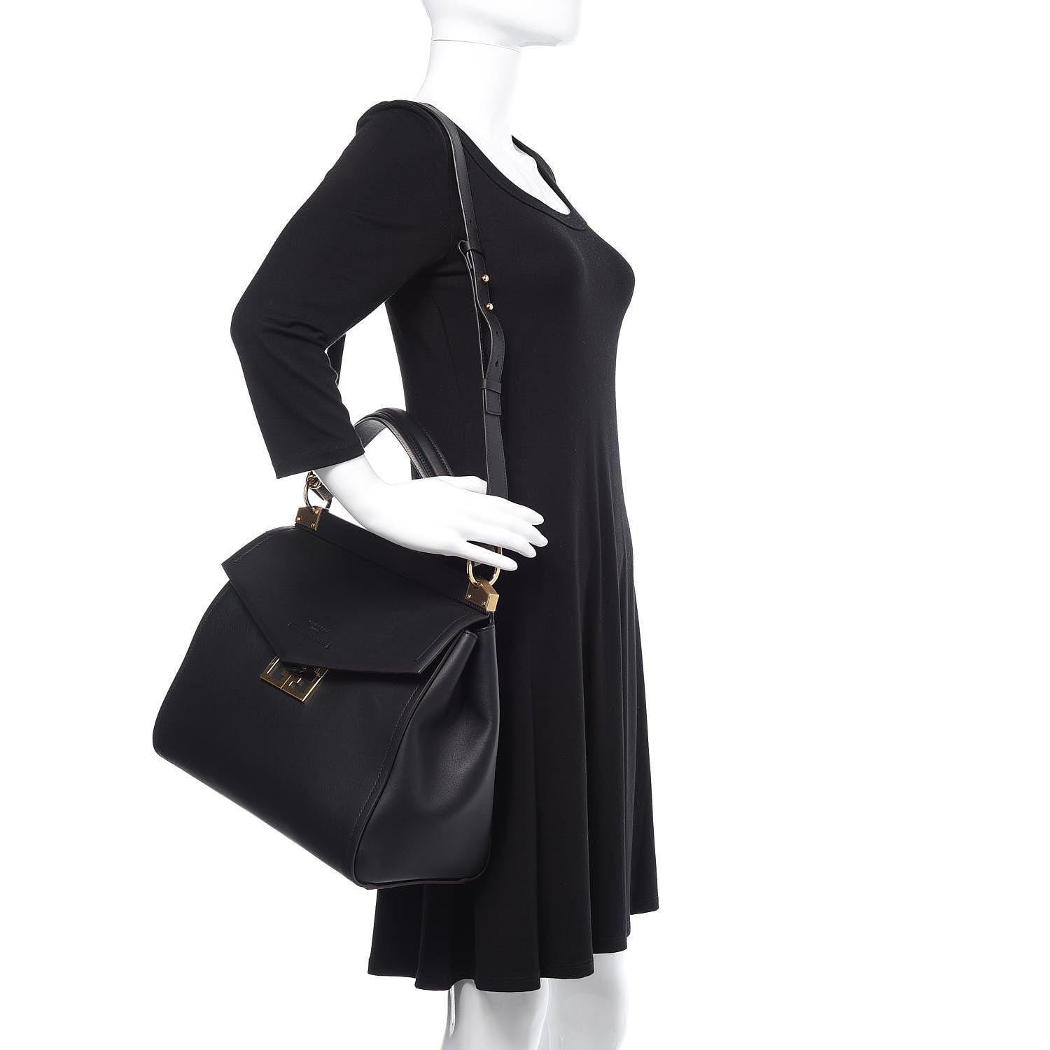 Givenchy Calfskin Medium Mystic Shoulder Bag Black 2 of 9