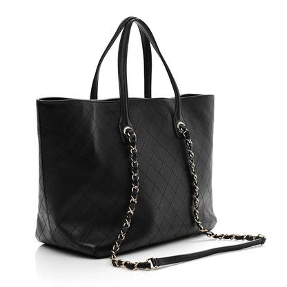Chanel Calfskin Stitched Shopping Tote Black 3 of 8