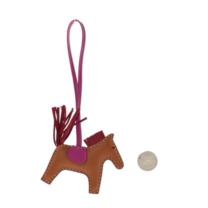 Hermes Milo Lambskin Grigri Rodeo Horse Bag Charm PM Gold Rubis Rose Pourpre 2 of 5