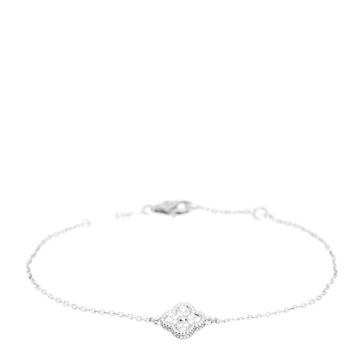 Van Cleef & Arpels 18K White Gold Diamond Sweet Alhambra Bracelet 1 of 5