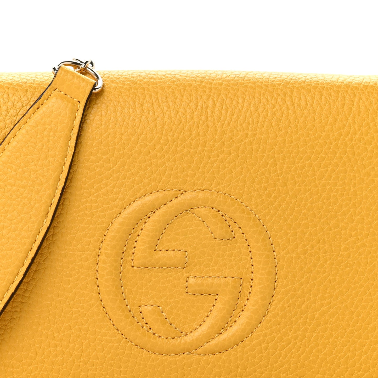Pebbled Calfskin Soho Wallet on Chain New Buttercup